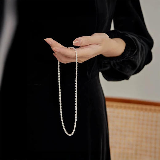 天语龙吟珍珠锁骨链5mm小米珠天然淡水珍珠项链百搭颈链高级锁骨链 商品图3