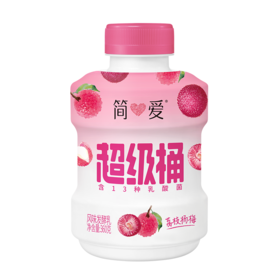 简爱 超级桶荔枝杨梅风味发酵乳 360g/瓶
