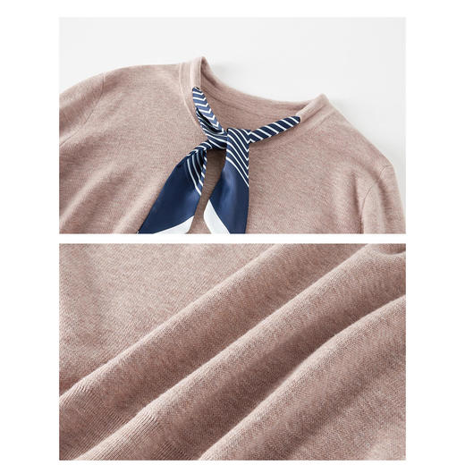 OSL 9318套装时尚洋气宽松上衣阔腿裤针织两套装送丝巾 商品图3