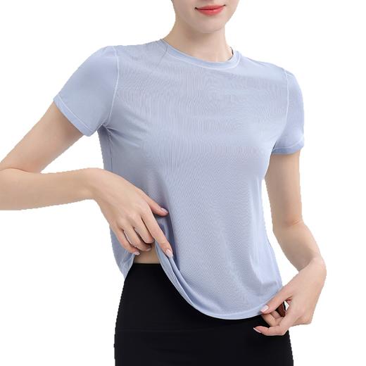 跃牌（呗咪纷纷系列）夏季凉感防晒新款运动上衣t恤女速干宽松透气健身跑步瑜伽服短袖DX25091 商品图4