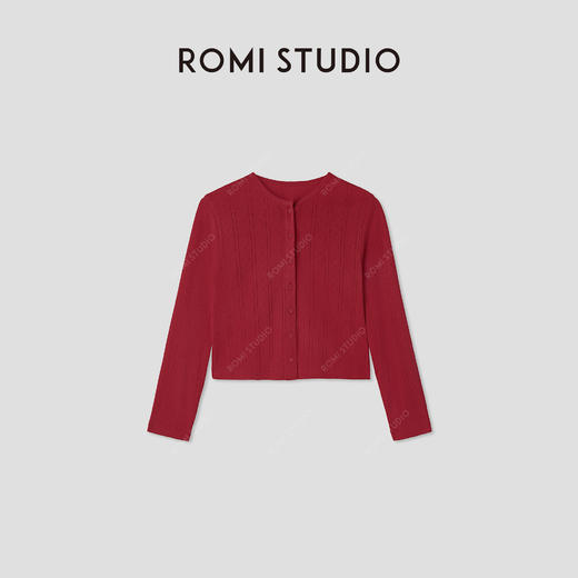 ROMI STUDIO可爱居家系列  舒适全棉多色坑条针织开衫RWCSST2012 商品图0