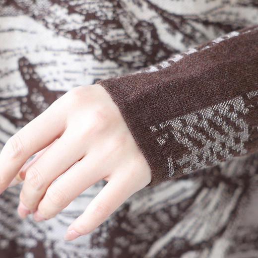 中年女士短款印花毛衣2025新款秋冬打底衫减龄妈妈针织衫秋季上衣 商品图3