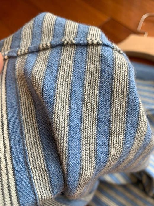 816-1 高端货 TR清爽条纹 软糯羊绒 针织短袖T恤 看相册 商品图12