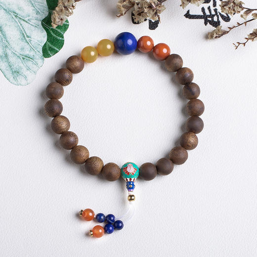 xy0540沉香+青金蜜蜡南红手串 商品图2