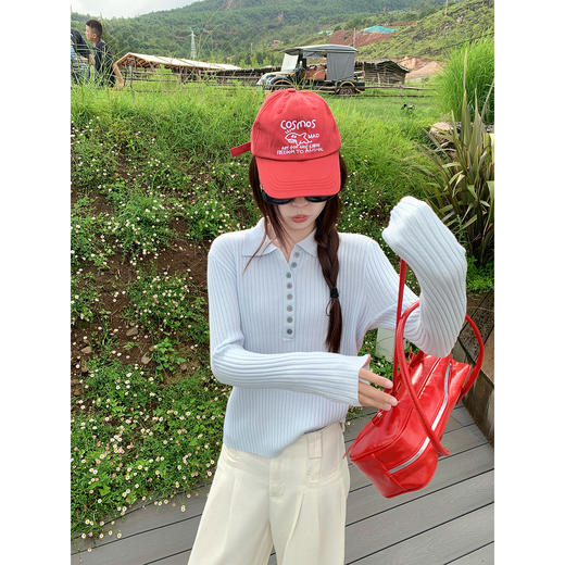 <曾小咸推荐>3.18现货秒杀 ！微信超特价！3色韩系polo领修身针织衫 日常129.99 立减50 秒杀79.99！！ 商品图2