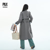 P&X设计师女装2025秋季韩版收腰双排扣长款风衣825319179 灰色 商品缩略图4