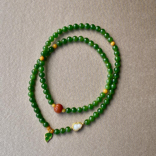 和田玉（碧玉）6mm玉珠手绕 商品图0