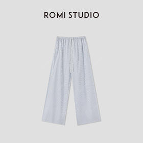 ROMI STUDIO“慵懒随性”棉质柔软亲肤印花条纹阔腿裤 RWCRXM4001【现货】