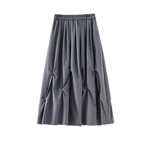 「高货wl」全新升级【铂金会员293/天猫389/差价96】(42208)洛诗琳高级感不规则褶皱半身裙2025夏季高腰大摆半身裙女 商品图4