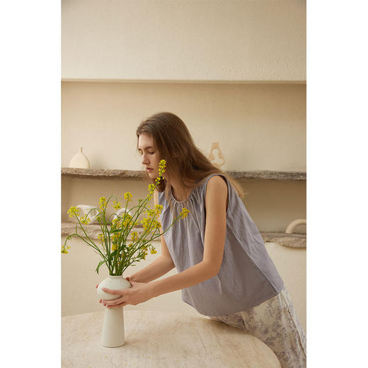 夏季爆款单品家居服全棉双层纱布无袖背心印花长裤多色睡衣 商品图1