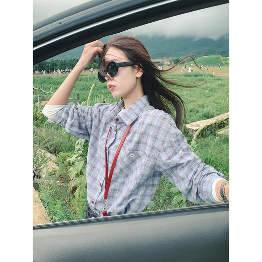 【149元任选2件】现货！复古格纹拼色格子衬衫防晒外套 商品图1