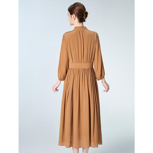 OPH W579-B法式高级感桑蚕丝气质收腰优雅真丝连衣裙 商品图2