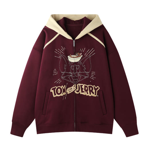 【猫和老鼠联名】BJHG不计后果美式连帽卫衣男款秋季情侣撞色外套 商品图4