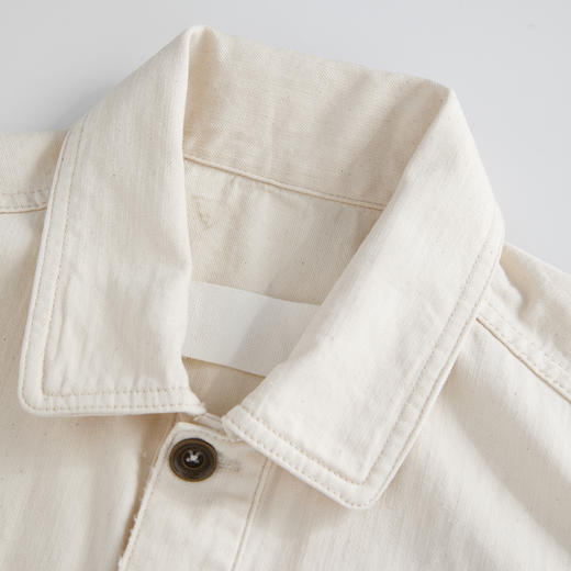 ROMI STUDIO日本进口软糯棉多口袋立领白牛仔夹克外套RWCRS84468 商品图2