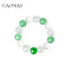 GAONAS非金属玻璃手链 雪中春信时尚清丽贵气白绿色手链11607SG 商品缩略图0