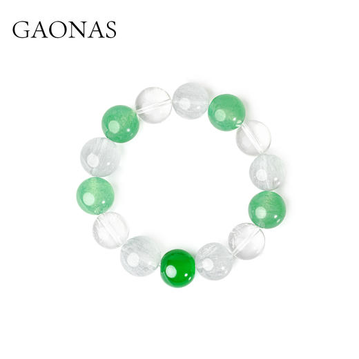 GAONAS非金属玻璃手链 雪中春信时尚清丽贵气白绿色手链11607SG 商品图0