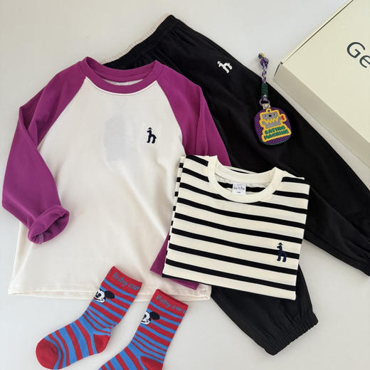 开学季2025早秋新品男女宝卫衣T恤长裤三件套 商品图1