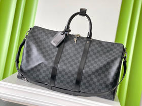 夏季特惠💰950 原单LV N41416 尺寸：50×29×22cm KEEPALL 黑格旅行袋 变码芯片