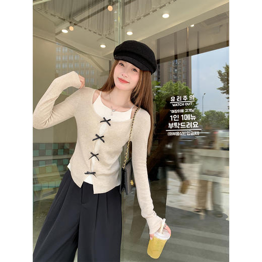 <曾小咸推荐>2.17现货秒杀 ！微信超特价！2色蝴蝶结假两件针织衫 日常159.99 立减80 秒杀79.99！！ 商品图2