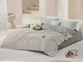 5楼水星布焦绿抗菌四件套（自在灰）