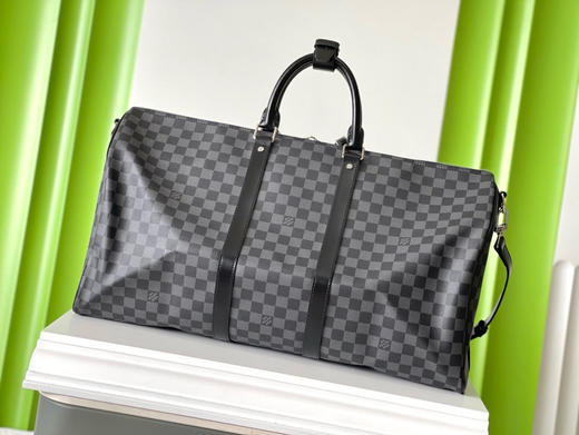 夏季特惠💰1000 原单LV N41413 尺寸：55×31×24cm KEEPALL 黑格旅行袋 变码芯片 商品图2