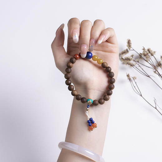 xy0540沉香+青金蜜蜡南红手串 商品图6