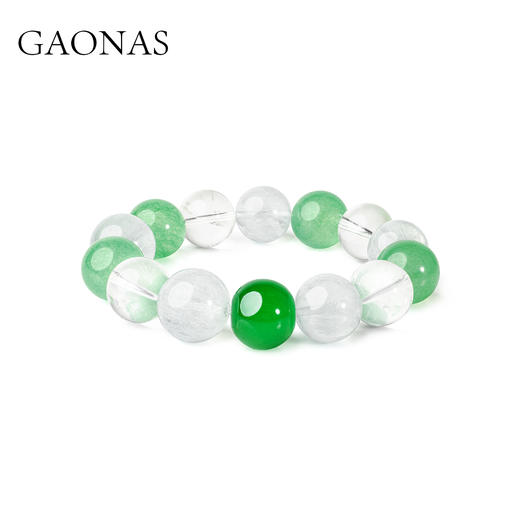 GAONAS非金属玻璃手链 雪中春信时尚清丽贵气白绿色手链11607SG 商品图1