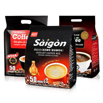 西贡越南进口西贡三合一速溶咖啡炭烧原味猫屎味组合2.55kg共150条 /水饮冲调 /咖啡 /速溶三合一 商品图2