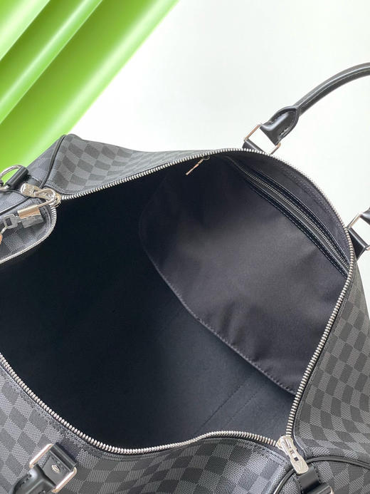 夏季特惠💰1000 原单LV N41413 尺寸：55×31×24cm KEEPALL 黑格旅行袋 变码芯片 商品图8