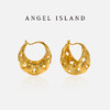 ANGEL ISLAND「曼哈顿」拉丝肌理素金编织镂空耳环 商品缩略图2