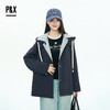 P&X设计师女装2025秋季户外连帽短款风衣学院风 825319171 浅灰 商品缩略图3