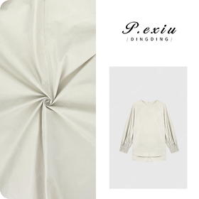 04-3潘依绣丁丁宠粉PanYiXiu/潘依绣100%棉设计感风琴袖宽松慵懒长袖衬衫W-62229