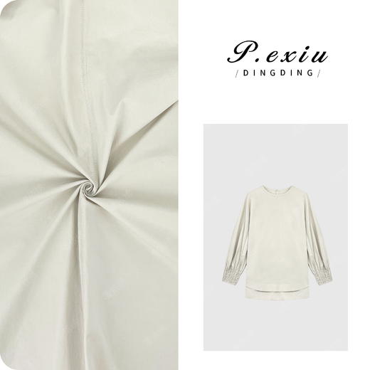 04-3潘依绣丁丁宠粉PanYiXiu/潘依绣100%棉设计感风琴袖宽松慵懒长袖衬衫W-62229 商品图0