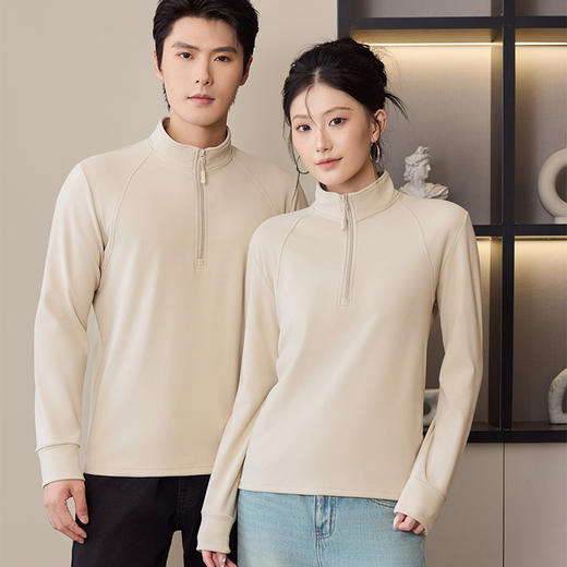 【莱赛尔休闲情侣款拉链衫 】保暖不臃肿 半门襟立领设计 叠搭外穿 商品图2