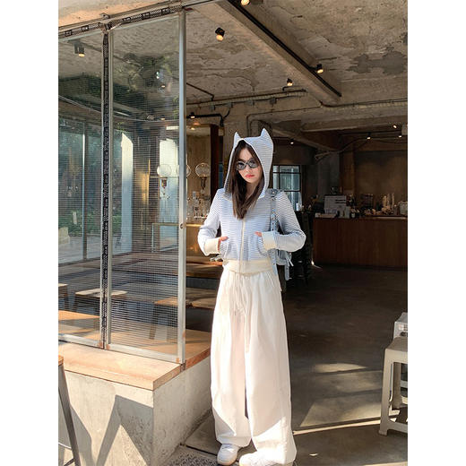 <曾小咸推荐>3.28现货秒杀 ！微信超特价！条纹连帽卫衣 日常189.99 立减100 秒杀89.99！！ 商品图4