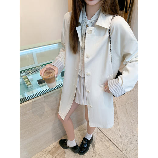 【269元任选2件】现货！成本巨贵，拍下包赚！温柔奶杏中长款风衣外套 商品图1