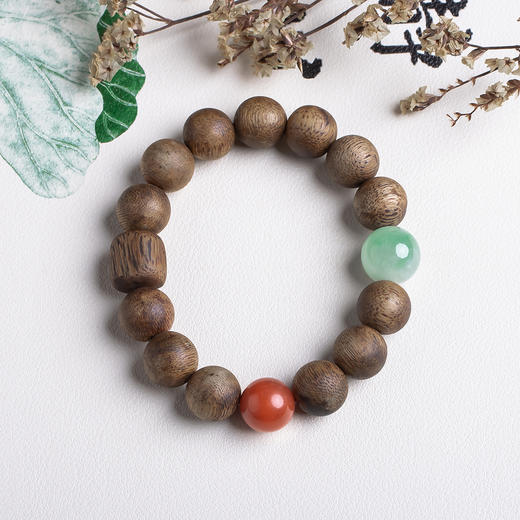 xy0542沉香+南红非洲翠手串 商品图0