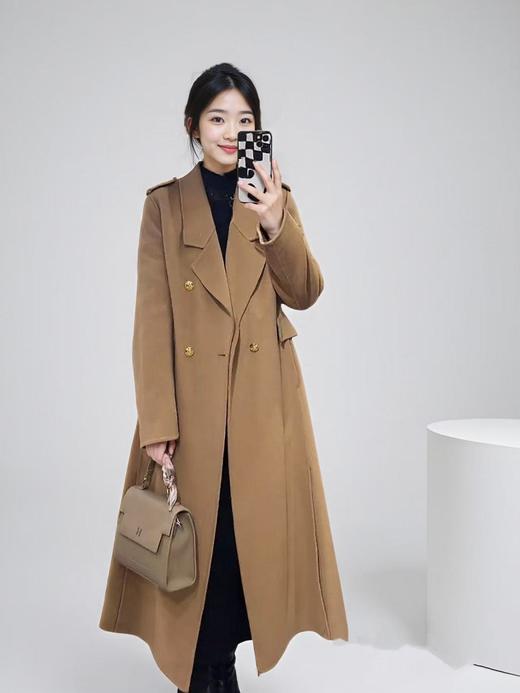 【高端系列】手工定制3980款100%羊毛英伦酷颯修身长款双面尼大衣-喜出 商品图3