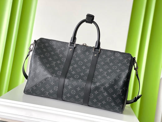 夏季特惠💰900 原单LV M40569 尺寸：45×27×20cm KEEPALL 黑花旅行袋 变码芯片 商品图2