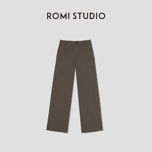 ROMI STUDIO“简约复古”精梳棉洗水韧性顺滑感直筒裤 RW25SXG0138 商品图0