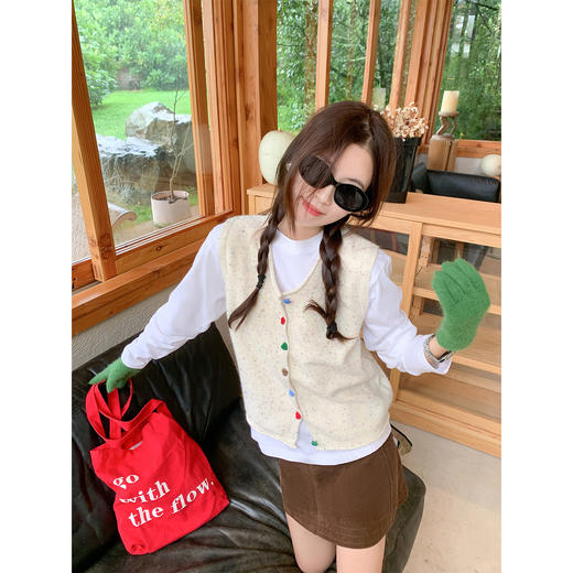 <曾小咸推荐>现货秒杀！微信超特价！多巴胺彩点甜美风针织马甲毛衣 日常179.99 立减110 秒杀69.99！ 商品图3