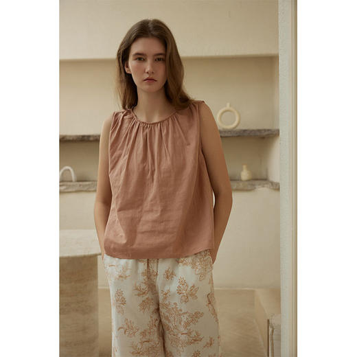 夏季爆款单品家居服全棉双层纱布无袖背心印花长裤多色睡衣 商品图3