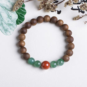 xy0538沉香+南红非洲翠手串