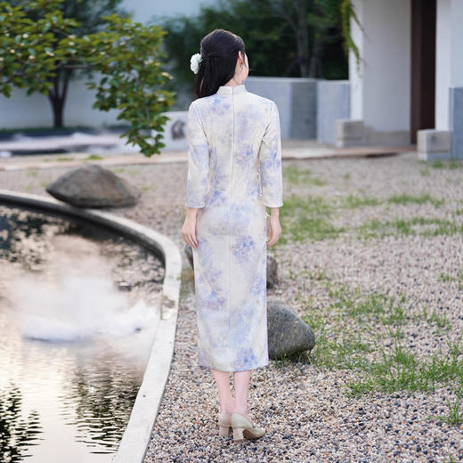 2025年冬季新款旗袍单层七分袖中长款 商品图3