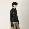 THESOONG"松弛兼容"纯羊皮垂顺廓形哑光面立领皮衣HWPY7530 商品缩略图3