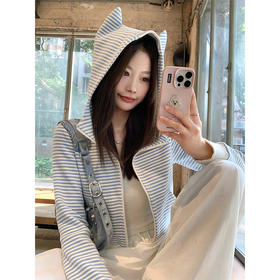 <曾小咸推荐>3.28现货秒杀 ！微信超特价！条纹连帽卫衣 日常189.99 立减100 秒杀89.99！！