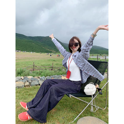 【149元任选2件】现货！复古格纹拼色格子衬衫防晒外套 商品图2