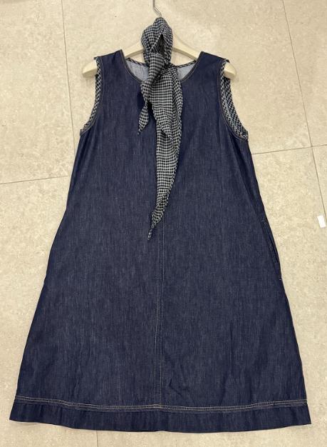 【门店同款】ENJOY夏季格纹丝巾牛仔背心裙 163993537 商品图0