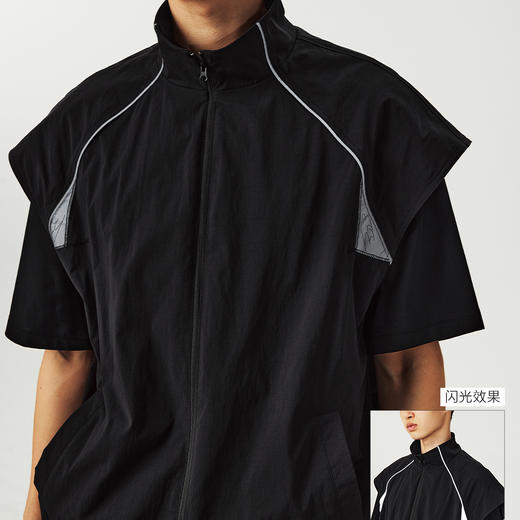 CryingCenter 运动无袖砍肩透气孔开衫立领马甲 哭喊中心 商品图2