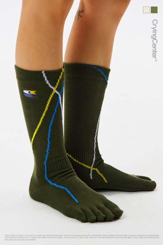 CryingCenter7A抗菌训练力线五指袜防起水泡运动瑜伽户外哭喊中心 商品图4